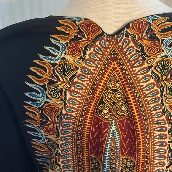 vintage 80s angel sleeve Hatari caftan dashiki - Picture 5 of 6